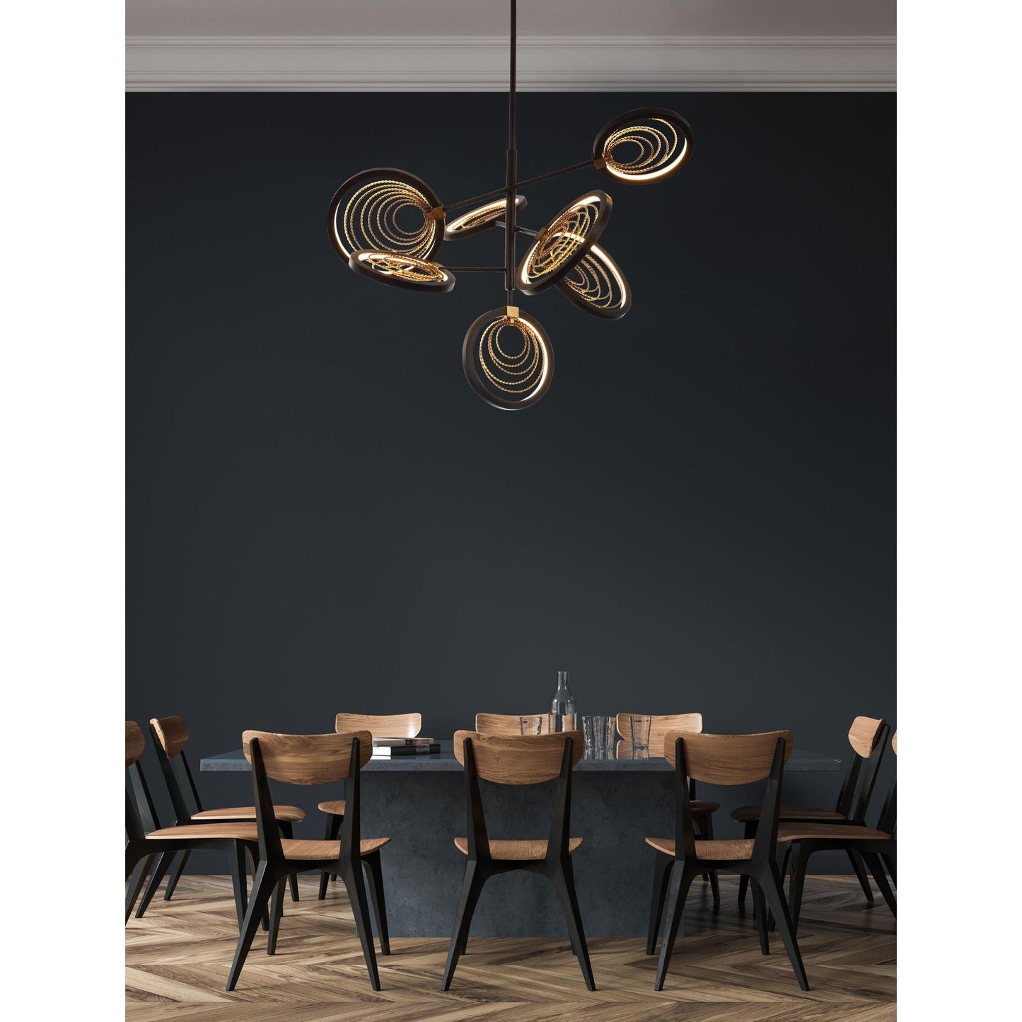 Studio M SM23845BZGTGL Lariat LED Pendant in Bronze Gilt / Gold Leaf