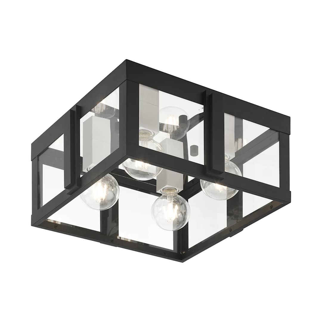 Lexington 4 Light 16" Wide Outdoor Flush Mount Square Ceiling Fixture