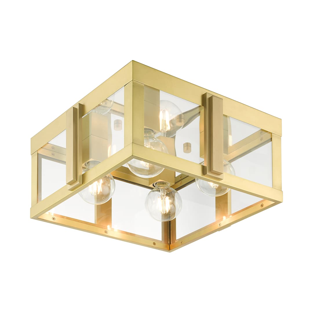 Lexington 4 Light 16" Wide Outdoor Flush Mount Square Ceiling Fixture