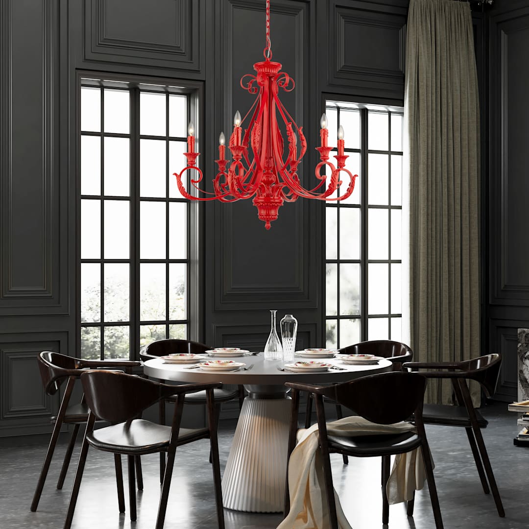 Valencia 6 Light 35" Wide Taper Candle Style Chandelier