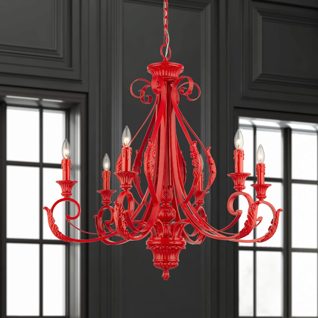 Valencia 6 Light 35" Wide Taper Candle Style Chandelier