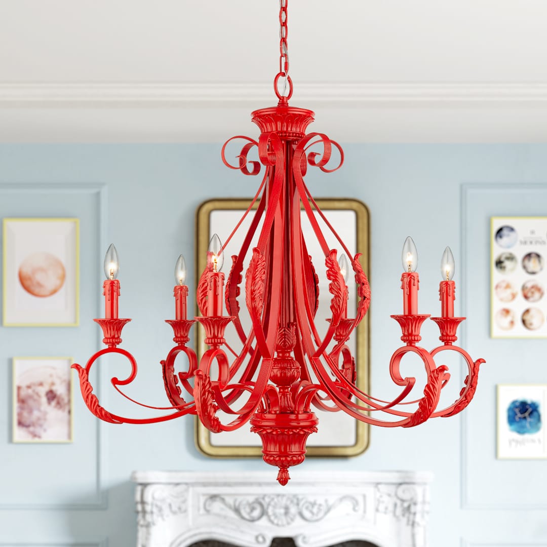 Valencia 6 Light 35" Wide Taper Candle Style Chandelier