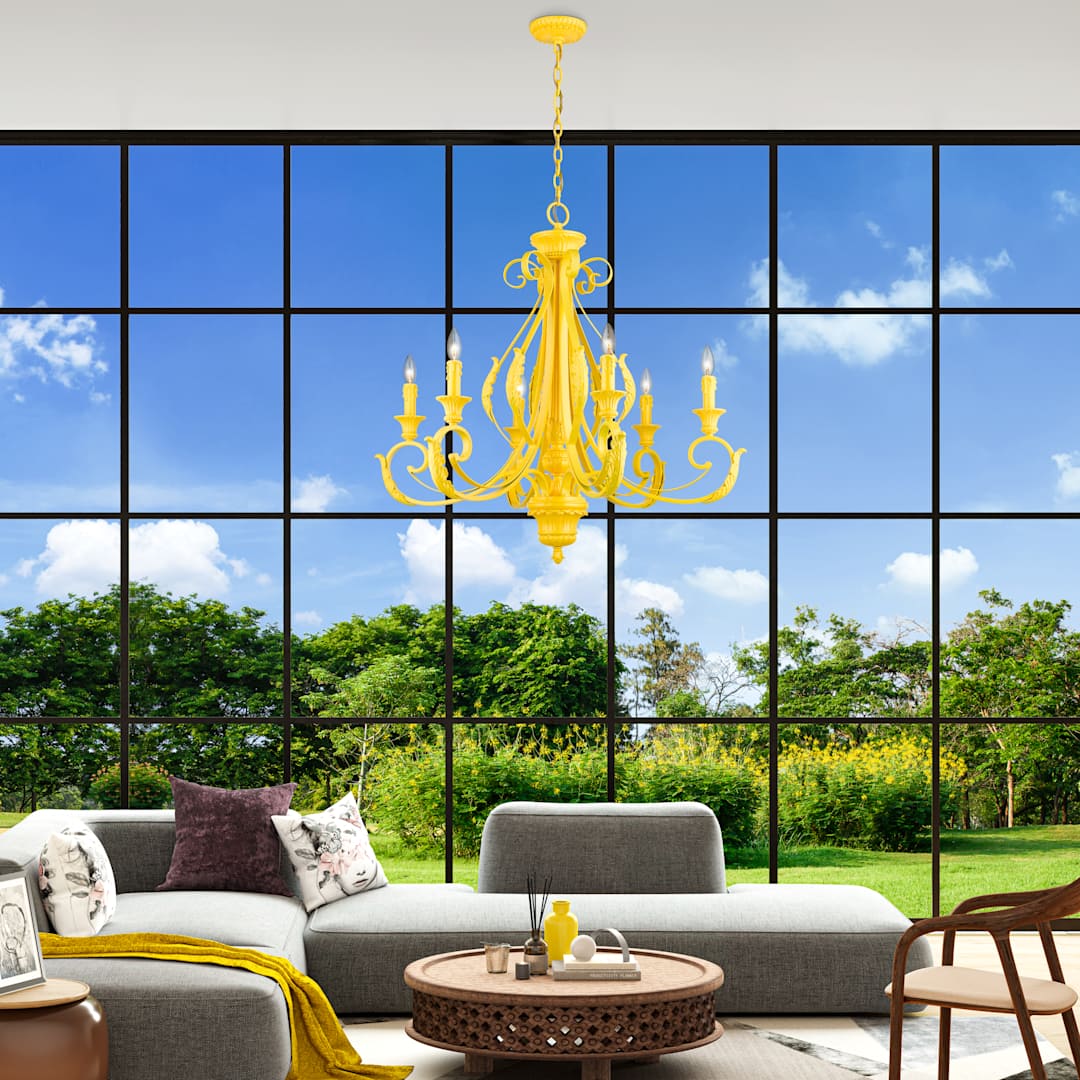 Valencia 6 Light 35" Wide Taper Candle Style Chandelier