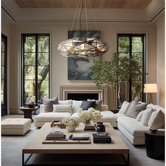 Geo-Gem 8 Light 36" Wide Ring Chandelier