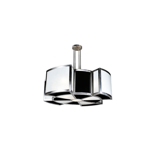 Targette Pendant 8 Light 42" Wide Drum Chandelier with White Acrylic Shade