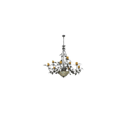 Diamond and Jewel 9 Light 63" Wide Pillar Candle Style Chandelier