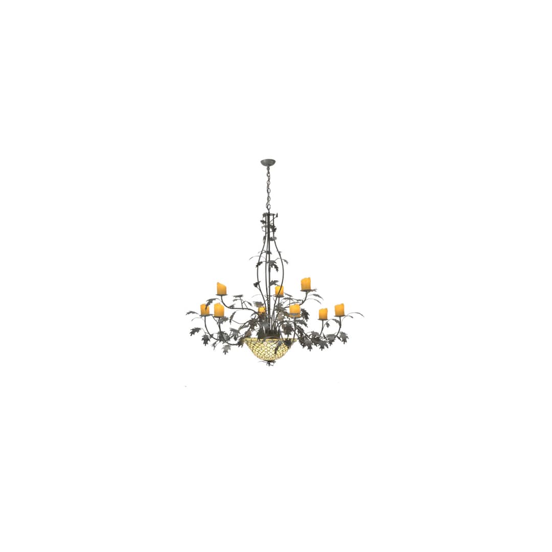 Diamond and Jewel 9 Light 63" Wide Pillar Candle Style Chandelier