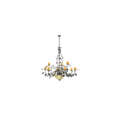 Diamond and Jewel 9 Light 63" Wide Pillar Candle Style Chandelier