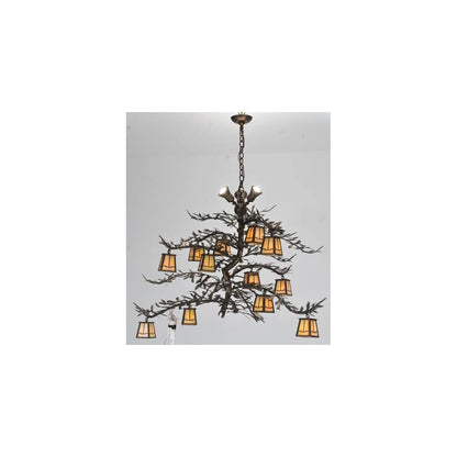 Pine Branch Valley View 15 Light 52" Wide Chandelier