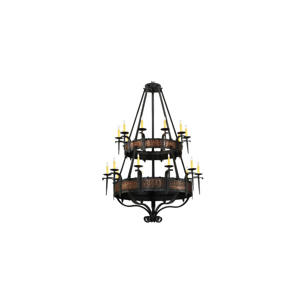 Costello 20 Light 48" Wide Taper Candle Style Chandelier - Wrought Iron Finish