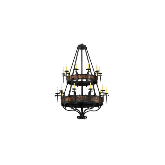 Costello 20 Light 48" Wide Taper Candle Style Chandelier - Wrought Iron Finish