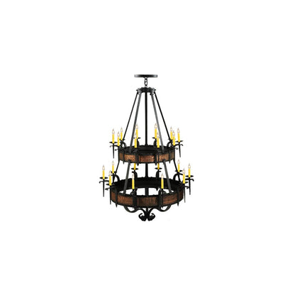 Costello 20 Light 48" Wide Taper Candle Style Chandelier - Wrought Iron Finish