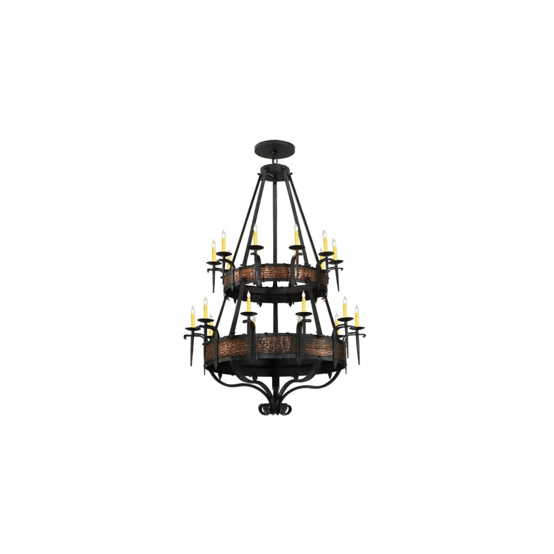 Costello 20 Light 48" Wide Taper Candle Style Chandelier - Wrought Iron Finish