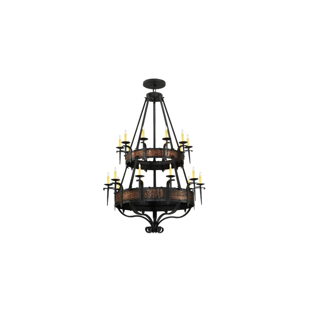 Costello 20 Light 48" Wide Taper Candle Style Chandelier - Wrought Iron Finish