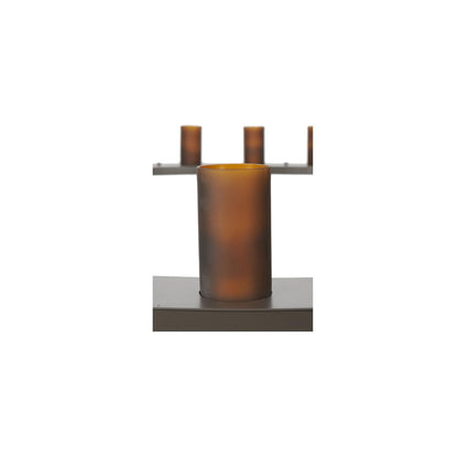 Loxley 36 Light 72" Wide Pillar Candle Style Chandelier with Amber Glass Shades - Timeless Bronze Finish
