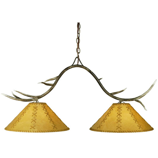44" L Branches 2 Light Faux Leather Island Chandelier
