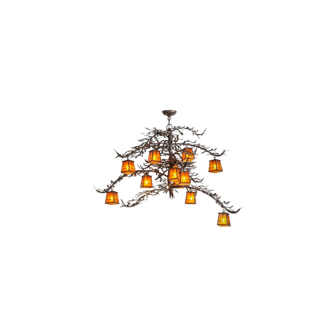 Pine Branch Valley View 12 Light 48" Wide Chandelier - Cafe-Noir Finish