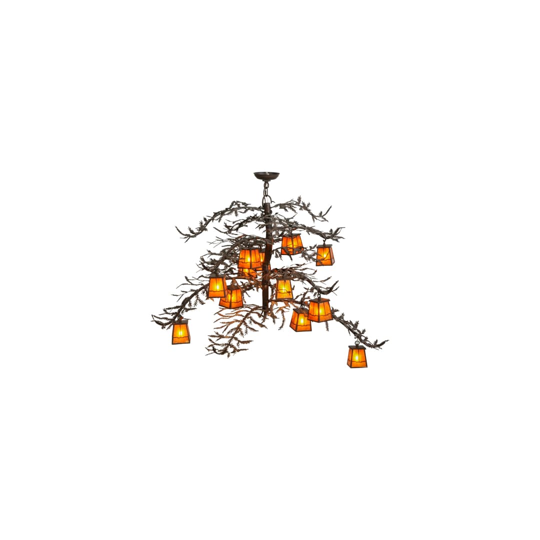 Pine Branch Valley View 12 Light 48" Wide Chandelier - Cafe-Noir Finish