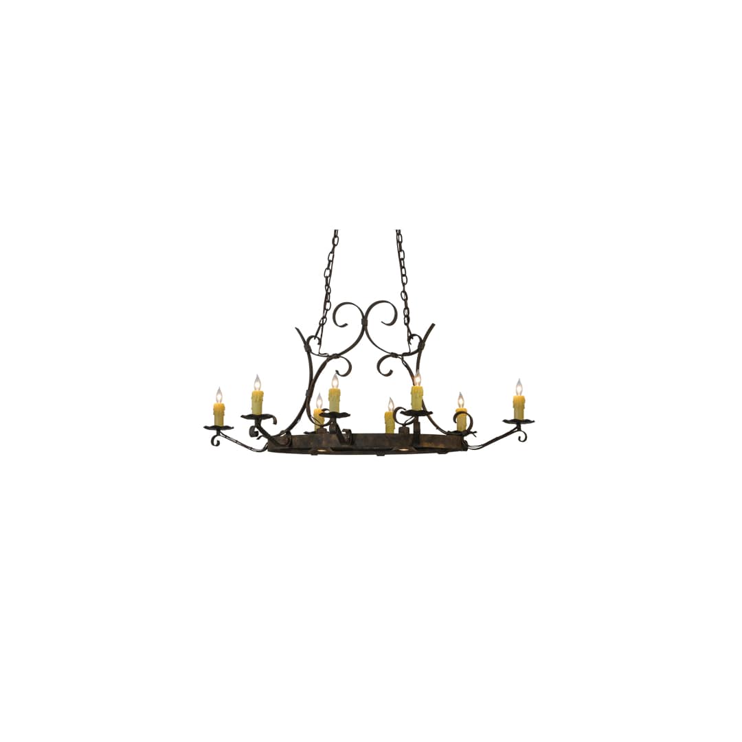 8 Light 52 Inch Long Chandelier