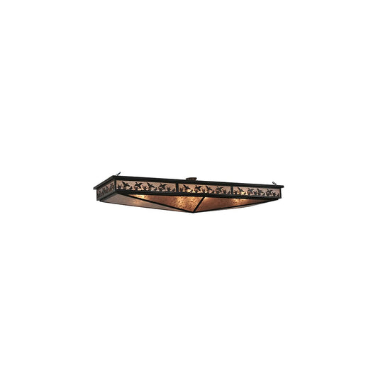 Ducks in Flight 8 Light 80" Wide Semi-Flush Linear Ceiling Fixture