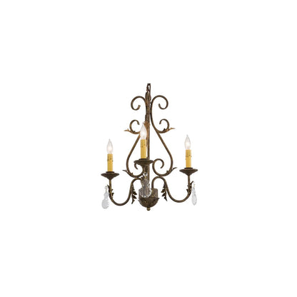 French Elegance 3 Light 18" Wide Crystal Candle Style Chandelier