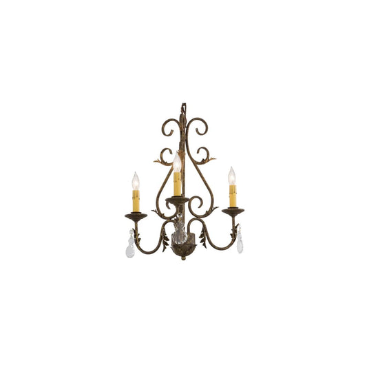 French Elegance 3 Light 18" Wide Crystal Candle Style Chandelier
