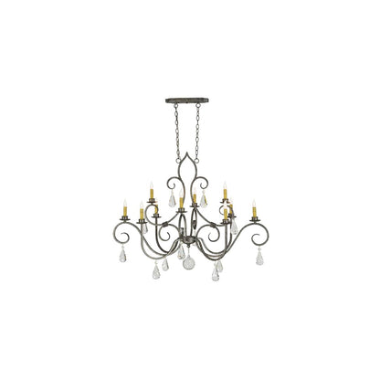 Celine 10 Light 28" Wide Crystal Candle Style Chandelier