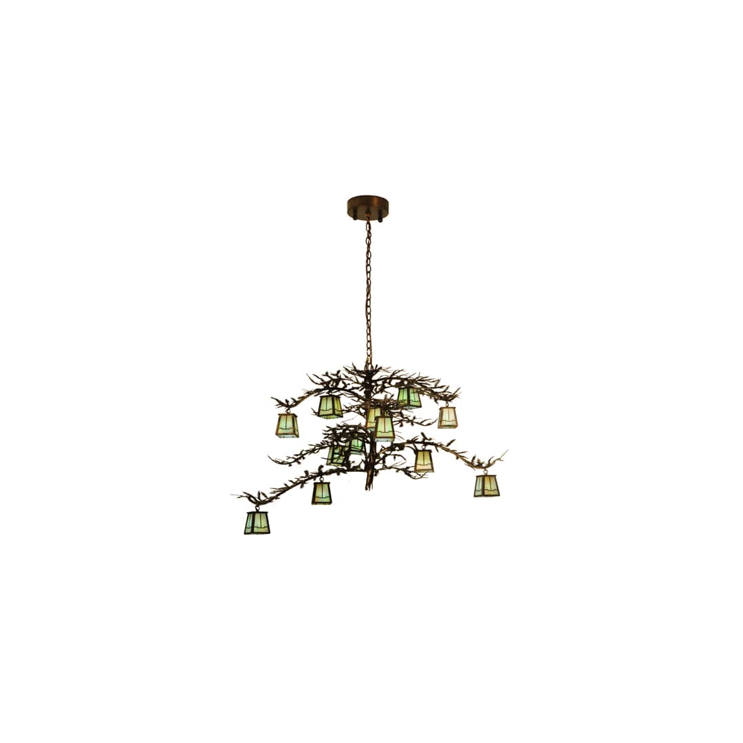 Pine Branch Valley View 12 Light 50" Wide Chandelier