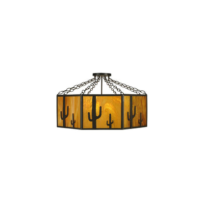 Southwest 8 Light 28" Wide Semi-Flush Drum Ceiling Fixture