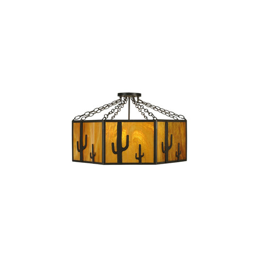 Southwest 8 Light 28" Wide Semi-Flush Drum Ceiling Fixture
