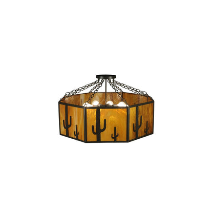 Southwest 8 Light 28" Wide Semi-Flush Drum Ceiling Fixture