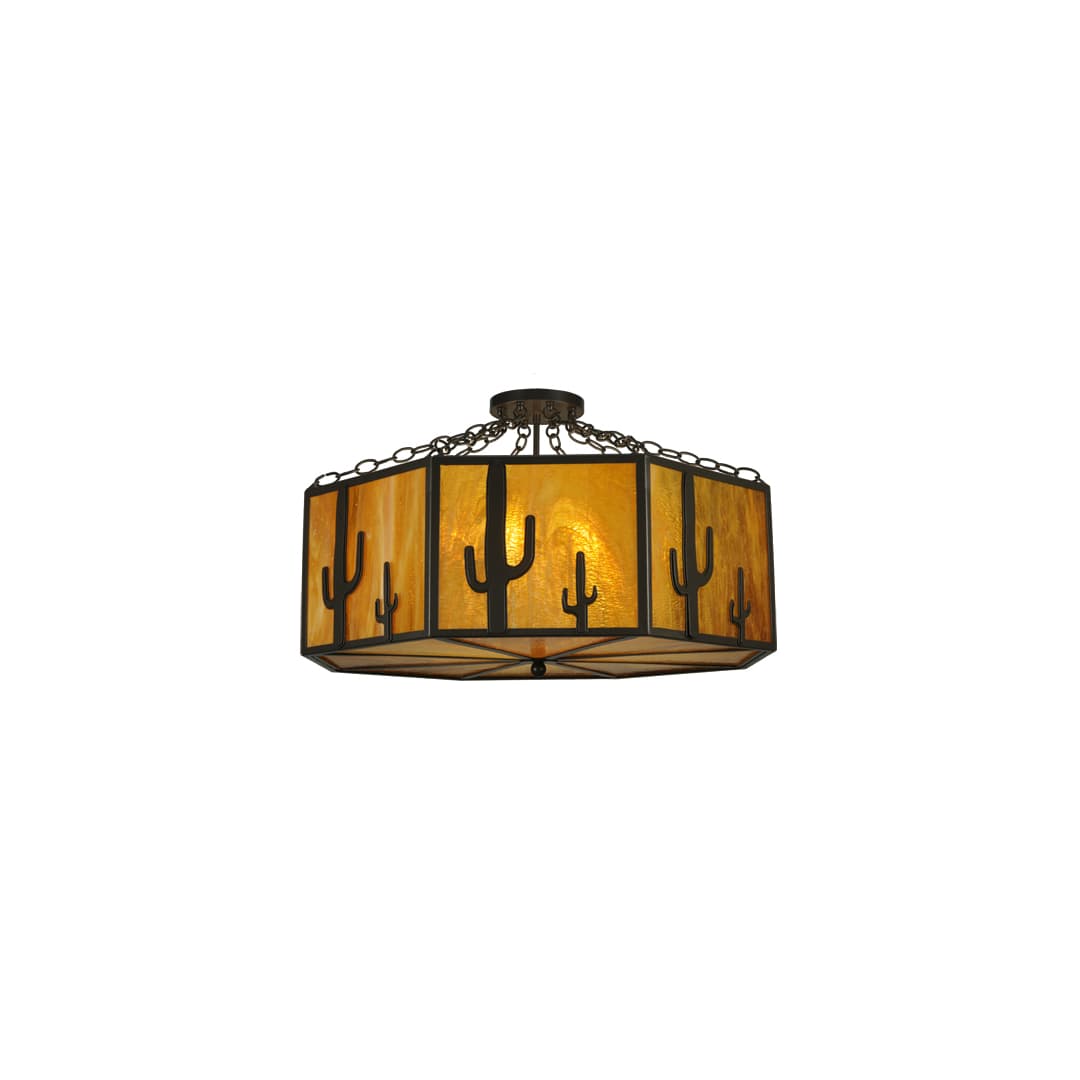 Southwest 8 Light 28" Wide Semi-Flush Drum Ceiling Fixture