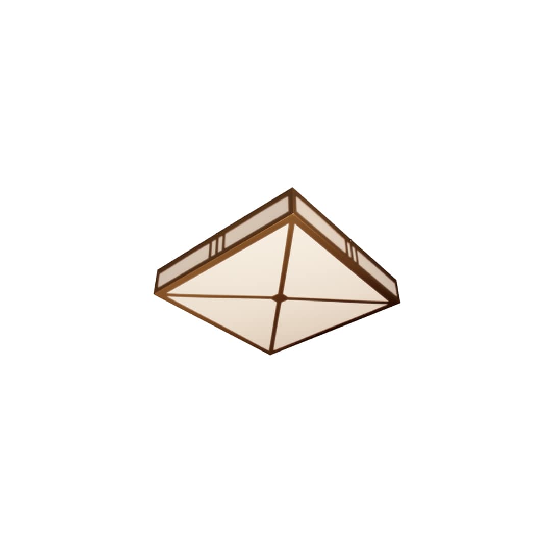 Whitewing 4 Light 36" Wide Flush Mount Square Ceiling Fixture - Coffee Cinnamon Finish
