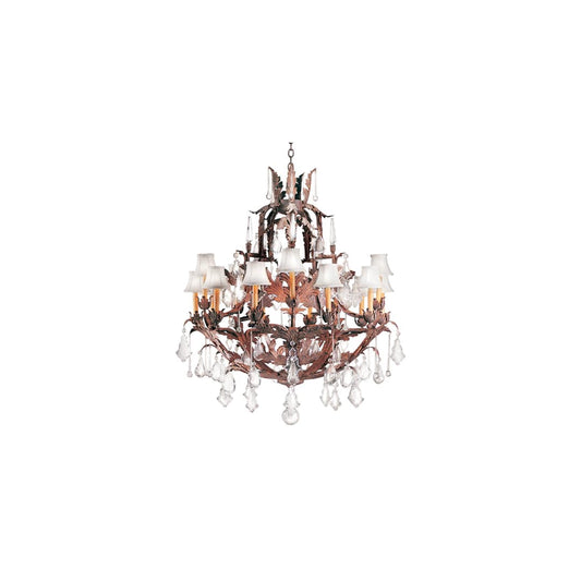 French Baroque 16 Light 36" Wide Crystal Chandelier