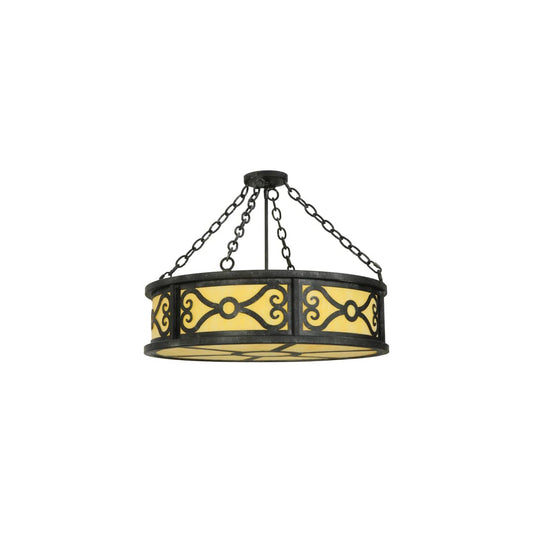 Donya 4 Light 26" Wide Semi-Flush Drum Ceiling Fixture - Cajun Spice Finish