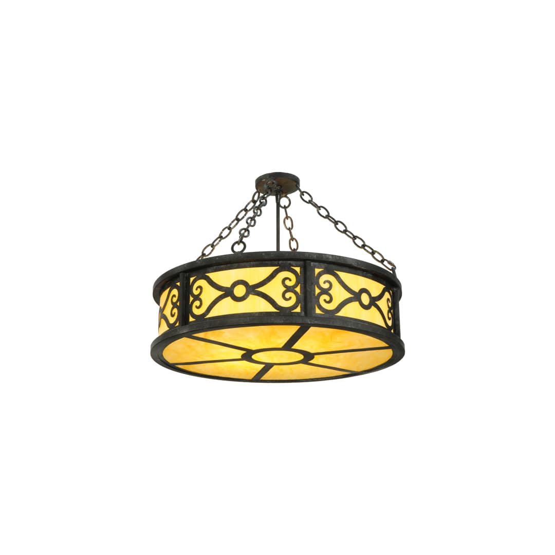 Donya 4 Light 26" Wide Semi-Flush Drum Ceiling Fixture - Cajun Spice Finish