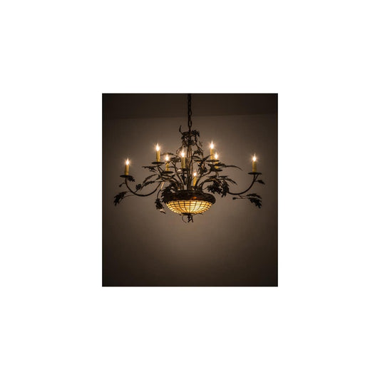 Greenbriar Oak 11 Light 42" Wide Taper Candle Style Chandelier