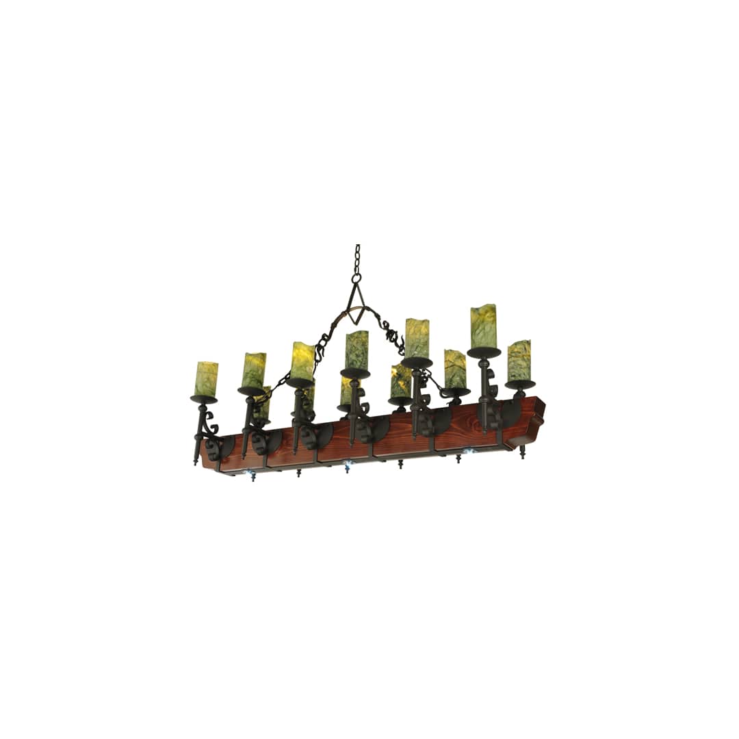 Tudor 15 Light 60" Wide Wrought Iron Candle Style Chandelier