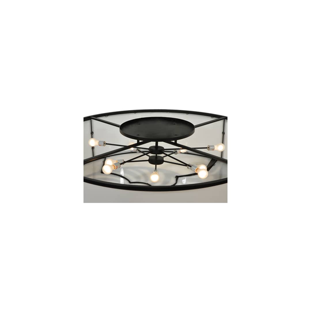 Nautilus 10 Light 60" Wide Flush Mount Drum Ceiling Fixture - Antique Iron Gate Finish