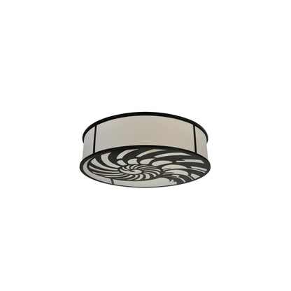 Nautilus 10 Light 60" Wide Flush Mount Drum Ceiling Fixture - Antique Iron Gate Finish