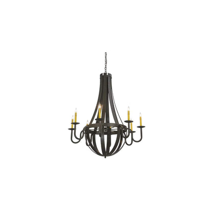 Barrel Stave Metallo 8 Light 42" Wide Taper Candle Style Chandelier