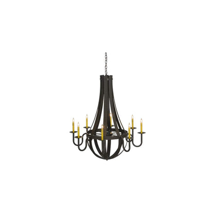 Barrel Stave Metallo 8 Light 42" Wide Taper Candle Style Chandelier