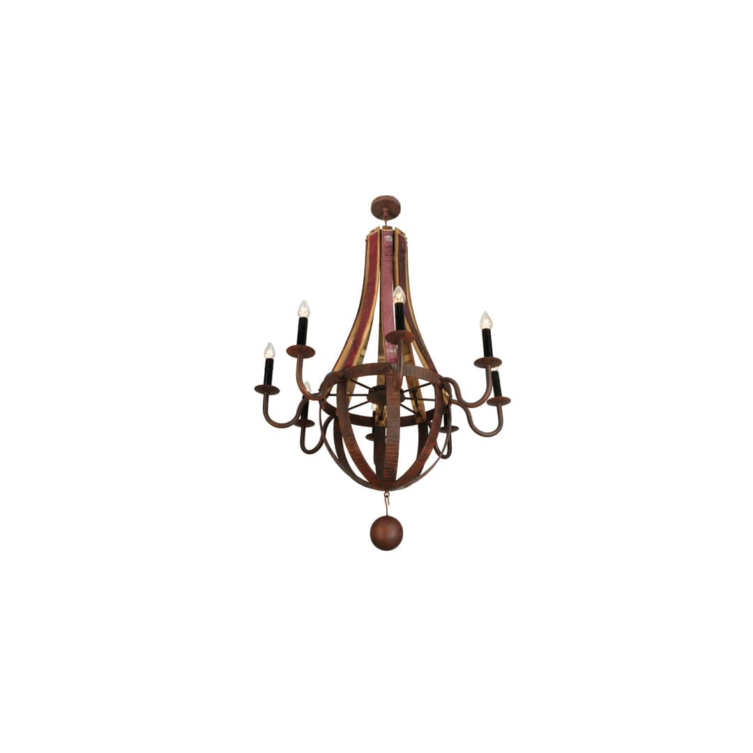 Barrel Stave Metallo 8 Light 44" Wide Taper Candle Style Chandelier