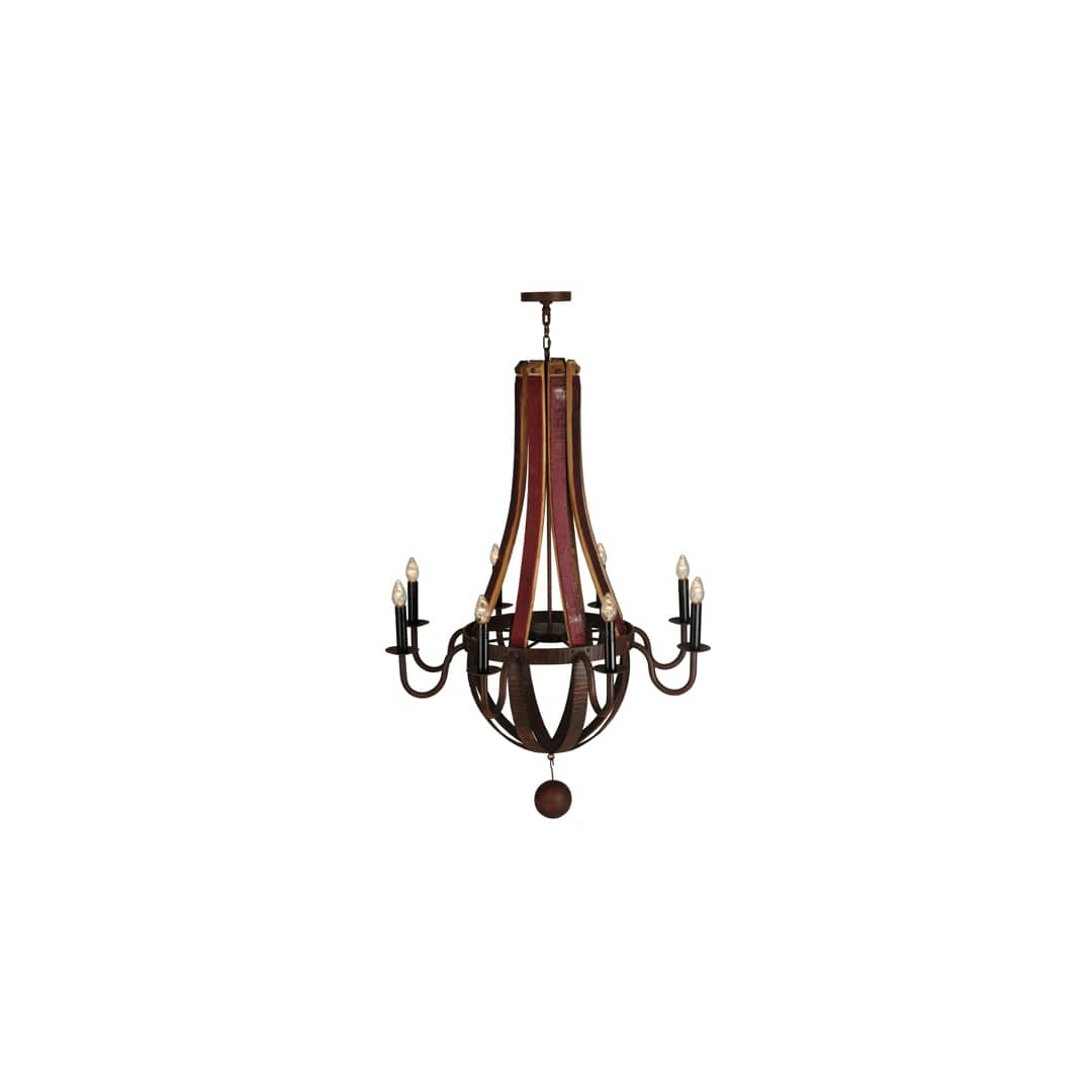 Barrel Stave Metallo 8 Light 44" Wide Taper Candle Style Chandelier