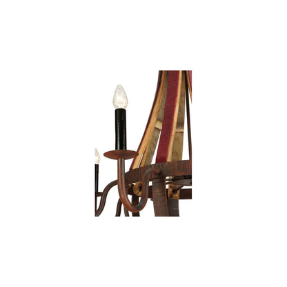 Barrel Stave Metallo 8 Light 44" Wide Taper Candle Style Chandelier