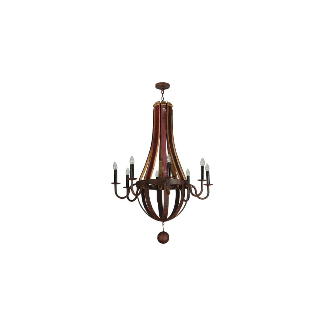 Barrel Stave Metallo 8 Light 44" Wide Taper Candle Style Chandelier