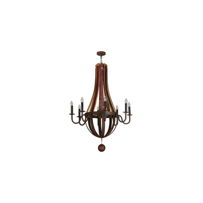 Barrel Stave Metallo 8 Light 44" Wide Taper Candle Style Chandelier