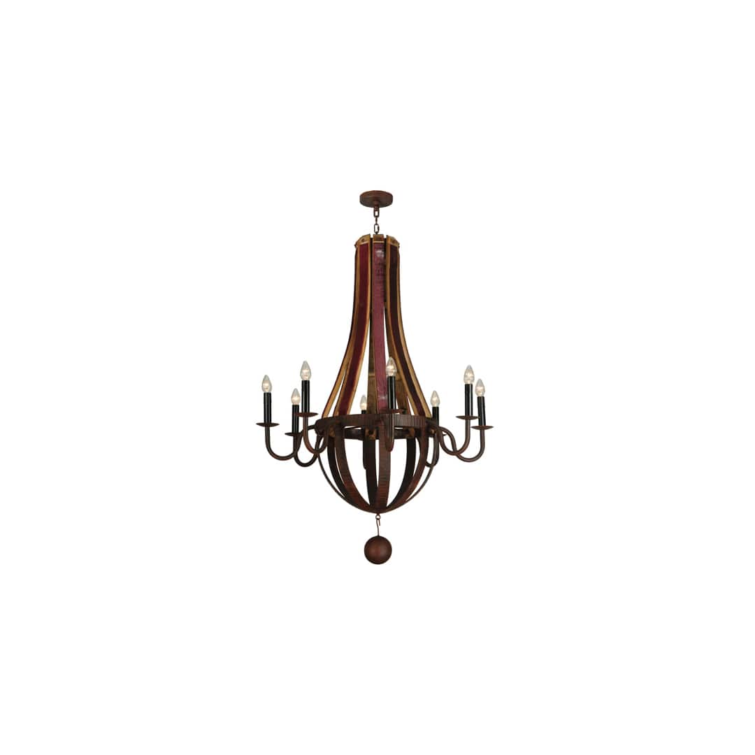 Barrel Stave Metallo 8 Light 44" Wide Taper Candle Style Chandelier