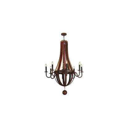 Barrel Stave Metallo 8 Light 44" Wide Taper Candle Style Chandelier