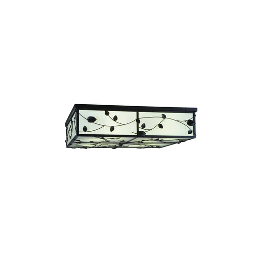Ivy 8 Light 51" Wide Flush Mount Square Ceiling Fixture - Textured Black Finish - GU24 Bulb Base